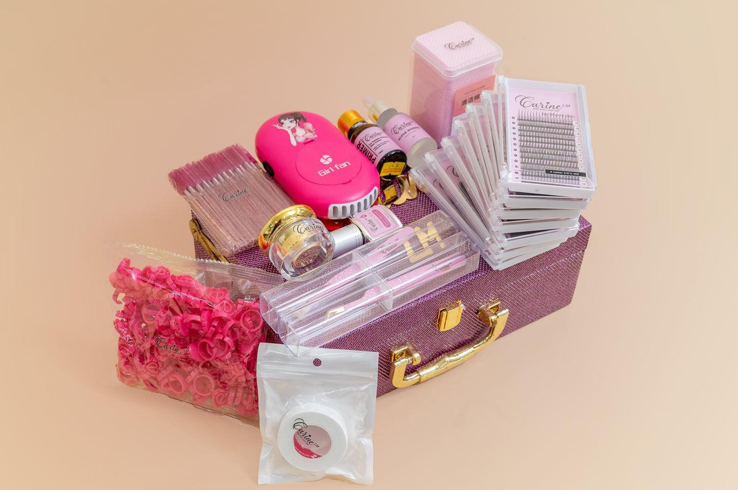 PROFESSIONAL USE EYELASH EXTENSION STARTER FULL KIT WITH LUXURY BOX FREE
