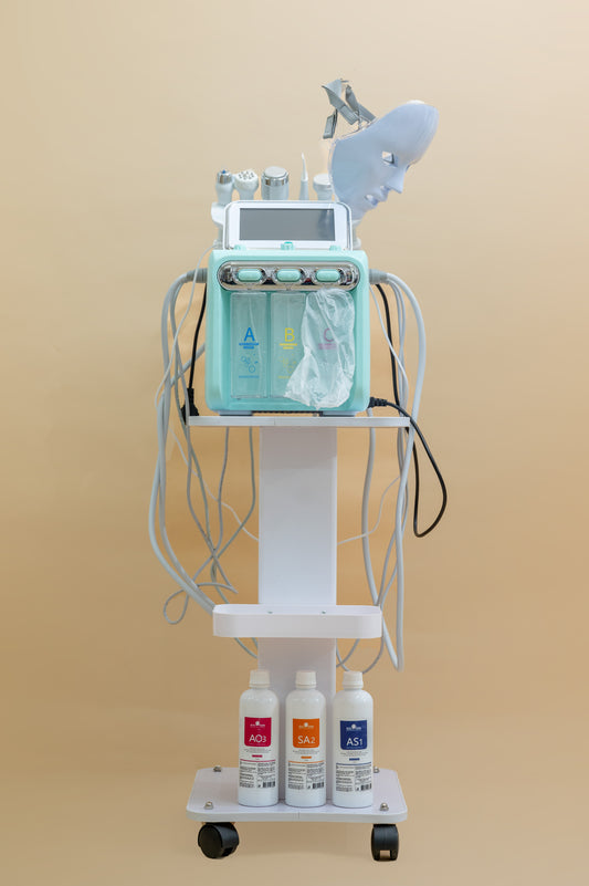 7 in 1 HydraFacial machine with serum and facial kit  , 10sheet mask & moisturizing cream and certificate full kit